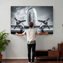 Propeller Plane Wall Art Canvas Print, Black and White by MyGreatCanvas | Canvas Wall Art Prints | Photo Prints & Wall Decor