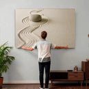 Zen Garden Stone Sand Canvas | Japanese Rock Garden Wall Art by MyGreatCanvas | Canvas Wall Art Prints | Photo Prints & Wall Decor