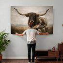 Longhorn Bull Wall Art Canvas Print, Western Farmhouse by MyGreatCanvas | Canvas Wall Art Prints | Photo Prints & Wall Decor