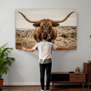 Texas Longhorn Bull Wall Art Canvas Print, Western Farmhouse by MyGreatCanvas | Canvas Wall Art Prints | Photo Prints & Wall Decor