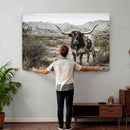 Texas Longhorn Bull Wall Art Canvas Print, Western Farmhouse by MyGreatCanvas | Canvas Wall Art Prints | Photo Prints & Wall Decor
