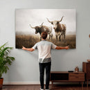Texas Longhorn Canvas Wall Art Western Bull Desert Moody by MyGreatCanvas | Canvas Wall Art Prints | Photo Prints & Wall Decor