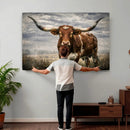 Texas Longhorn Canvas Wall Art Western Bull Desert Moody by MyGreatCanvas | Canvas Wall Art Prints | Photo Prints & Wall Decor