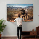 Texas Longhorn Canvas Wall Art Western Bull Desert Moody by MyGreatCanvas | Canvas Wall Art Prints | Photo Prints & Wall Decor