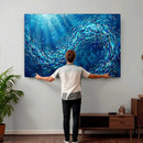 School of Fish Canvas Print | Blue Ocean Underwater Wall Art by MyGreatCanvas | Canvas Wall Art Prints | Photo Prints & Wall Decor