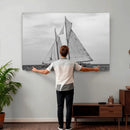 Vintage Sailboat Wall Art Canvas Print, Black and White by MyGreatCanvas | Canvas Wall Art Prints | Photo Prints & Wall Decor
