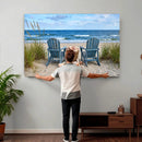 Large Beach Canvas Wall Art Coastal Adirondack Chairs Ocean by MyGreatCanvas | Canvas Wall Art Prints | Photo Prints & Wall Decor