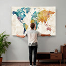 Watercolor World Map Canvas Wall Art Print – Abstract by MyGreatCanvas | Canvas Wall Art Prints | Photo Prints & Wall Decor