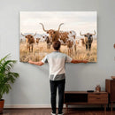 Texas Longhorn Canvas Wall Art, Rustic Farm Animal Photography Print, Farmhouse Country Decor, Western Ranch Art by MyGreatCanvas | Canvas Wall Art Prints | Photo Prints & Wall Decor