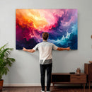 Colorful Abstract Canvas Wall Art Print, Vibrant Popup Color Art Print