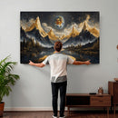 Abstract Mountain Wall Art Canvas Print Modern Landscape Painting Print
