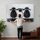 Funny Sheep Canvas Wall Art, Three Quirky Sheep Painting Print, Cute Animal Nursery Decor, Black White Navy Farmhouse Art, Kids Room Gift by MyGreatCanvas | Canvas Wall Art Prints | Photo Prints & Wall Decor