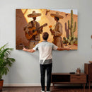 Mexican Couple Canvas Wall Art, Romantic Serenade Guitar Painting Print, Southwestern Desert Adobe Decor, Warm Golden Folk Art, Living Room Art by MyGreatCanvas | Canvas Wall Art Prints | Photo Prints & Wall Decor