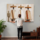Mexican Wall Art Canvas Print, Southwestern Sombrero Poncho Painting, Neutral Earthy Boho Decor, Fiesta Living Room Art, Impasto Style Print by MyGreatCanvas | Canvas Wall Art Prints | Photo Prints & Wall Decor