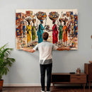 African Folk Art Canvas Wall Art, Colorful African Women Village Painting Print, Tribal Ethnic Home Decor, Vibrant African Art, Living Room by MyGreatCanvas | Canvas Wall Art Prints | Photo Prints & Wall Decor