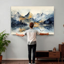 Lake Abstract Mountain Wall Art Canvas Print