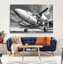 Vintage Airplane on Runway Canvas Print by MyGreatCanvas | Canvas Wall Art Prints | Photo Prints & Wall Decor
