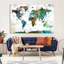 Modern Watercolor World Map Canvas Wall Art – Framed by MyGreatCanvas | Canvas Wall Art Prints | Photo Prints & Wall Decor