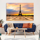 Paris Eiffel Tower Sunset Canvas Wall Art Print - Iconic