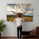 Texas Longhorn Canvas Wall Art – Majestic Triptych Animal by MyGreatCanvas | Canvas Wall Art Prints | Photo Prints & Wall Decor
