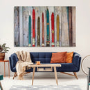 Vintage Wooden Weathered Ski's in Front of an Old Barn Wall by MyGreatCanvas | Canvas Wall Art Prints | Photo Prints & Wall Decor