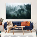 Misty Forest Wall Art – Serene Green Landscape Canvas Print, by MyGreatCanvas | Canvas Wall Art Prints | Photo Prints & Wall Decor
