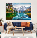 Spectacular autumn view of Braies Lake Wall Art Canvas Print by MyGreatCanvas | Canvas Wall Art Prints | Photo Prints & Wall Decor