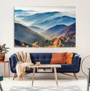 Misty Mountain Sunrise Triptych Canvas Print – Autumn