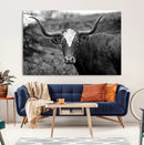 Western Home Wall Art Canvas Print, Framed Texas Longhorn by MyGreatCanvas | Canvas Wall Art Prints | Photo Prints & Wall Decor