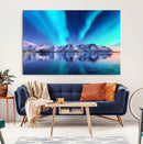Northern Lights above Mountain Wall Art, Northern Lights