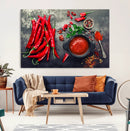 Red Chili Peppers Wall Art Kitchen Artwork Canvas Print by MyGreatCanvas | Canvas Wall Art Prints | Photo Prints & Wall Decor