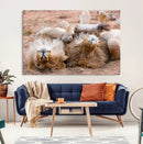 Lion Pair Wall Art Canvas Print – Framed Wildlife Scene with