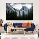 Wall Art Foggy Forest Landscape Canvas Print