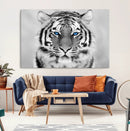 Black and White Tiger Wall Art Animal Canvas Print
