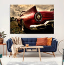 Red Classic Car Wall Art Canvas Print