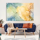 Green and Yellow Marble Fluid Effect Wall Art, Green and