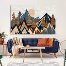 Abstract Wood Panel Effect Mountain Range Top Wall Art