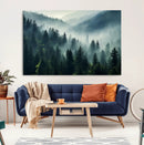 Captivating Misty Forest Wall Art Premium Canvas Print a