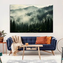 Captivating Misty Forest Wall Art Premium Canvas Print a