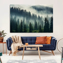 Captivating Misty Forest Wall Art Premium Canvas Print a