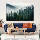 Captivating Misty Forest Wall Art Premium Canvas Print,