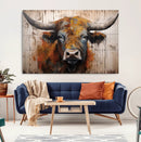 Abstract Bull Highland Cow Canvas Wall Art Print – Vibrant by MyGreatCanvas | Canvas Wall Art Prints | Photo Prints & Wall Decor