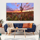 Arizona Desert Wall Art Canvas Print - Framed Deser Sunset