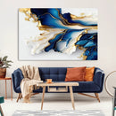 Gold Marble Art - Abstract Geode Gold And Blue Marble Shape