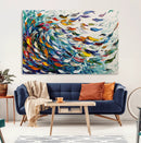 Modern Abstract Fish Shoal Wall Art Canvas Print, Colorful by MyGreatCanvas | Canvas Wall Art Prints | Photo Prints & Wall Decor