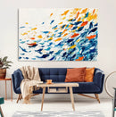 Abstract Fish Shoal Wall Art Canvas Print, Colorful Fish