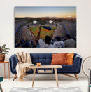 Dodger Stadium Sunset Game Triple Canvas Wall Art - Los