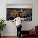 Dodger Stadium Sunset Game Triple Canvas Wall Art - Los