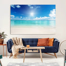 Blue Ocean Wall Art Canvas Print - Tranquil Ocean Paradise