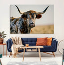 Texas Bull Longhorn Wall Art Canvas Print for Farm House by MyGreatCanvas | Canvas Wall Art Prints | Photo Prints & Wall Decor